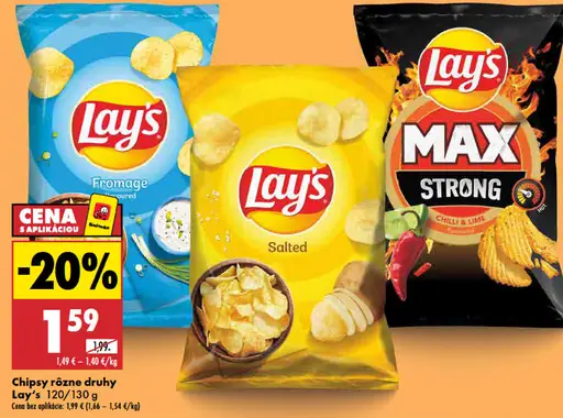 Lay's chipsy rôzne druhy