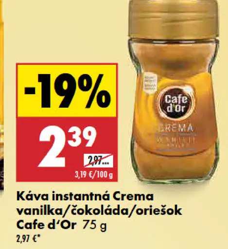 Cafe d'Or Káva instantná Crema vanilka/čokoláda/oriešok