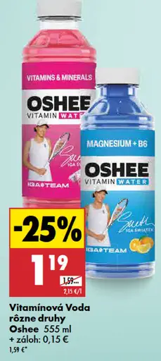 Oshee vitamin water rôzne druhy