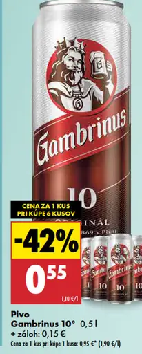 Gambrinus 10° pivo