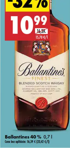 Ballantine’s Finest 40 % blended Scotch whisky