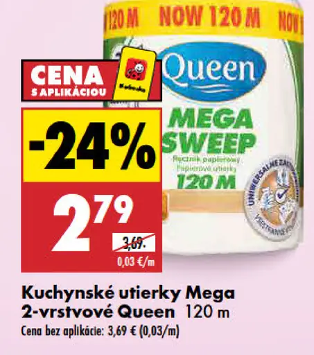 Queen Mega Sweep kuchynská utierka 2-vrstvová