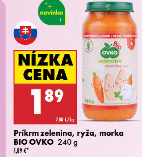 BIO Ovko príkrm zelenina, ryža, morka