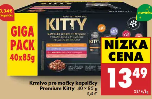 Premium Kitty krmivo pre mačky kapsičky