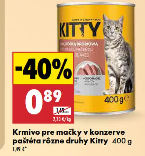 Kitty krmivo pre mačky konzerva