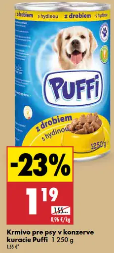 Puffi krmivo pre psy v konzerve kuracie