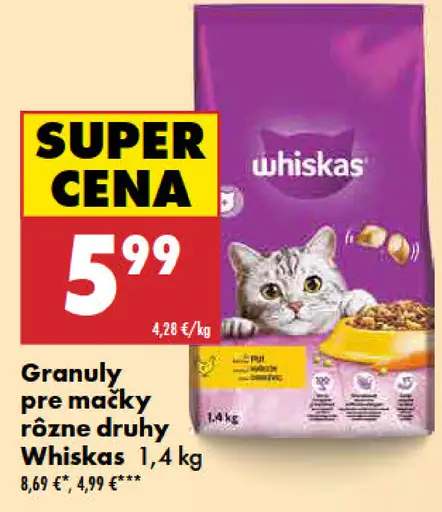 Whiskas granuly pre mačky
