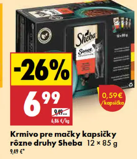 Sheba krmivo pre mačky kapsičky rôzne druhy