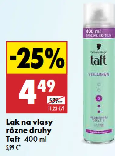 Taft lak na vlasy rôzne druhy