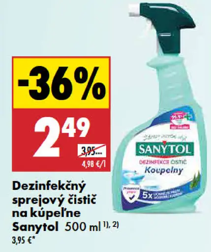 Sanytol dezinfekčný čistič na kúpeľne sprej