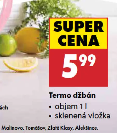 Smukee termo džbán so sklenenou vložkou