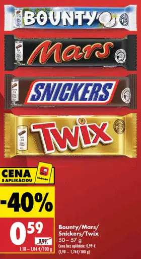 Bounty čokoládová tyčinka