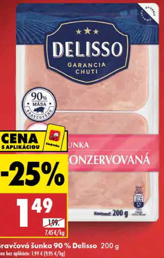 Delisso Bravčová šunka 90 %