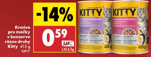 Kitty krmivo pre mačky konzerva