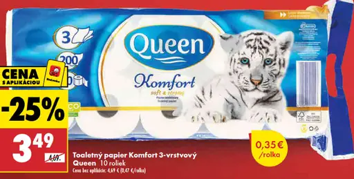 Queen Komfort toaletný papier 3-vrstvový