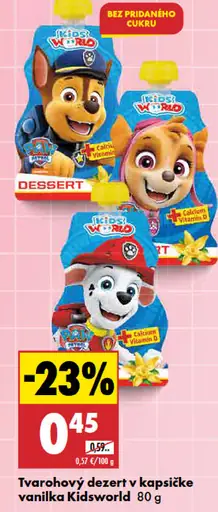 Kidsworld tvarohový dezert vanilka v kapsičke