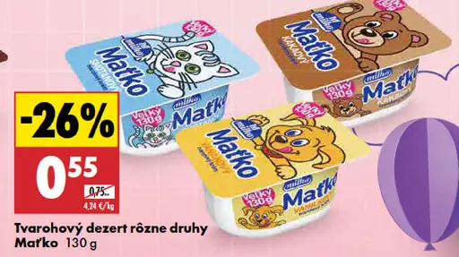 Matko tvarohový dezert rôzne druhy