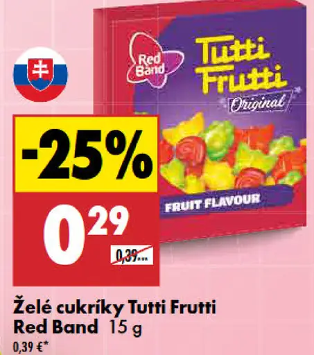 Red Band Tutti Frutti želé cukríky