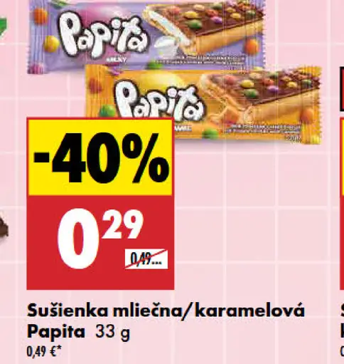 Papita sušienka mliečna/karamelová