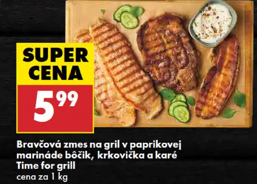 Bravčová zmes na gril v paprikovej marináde bôčik, krkovička a karé Time for grill