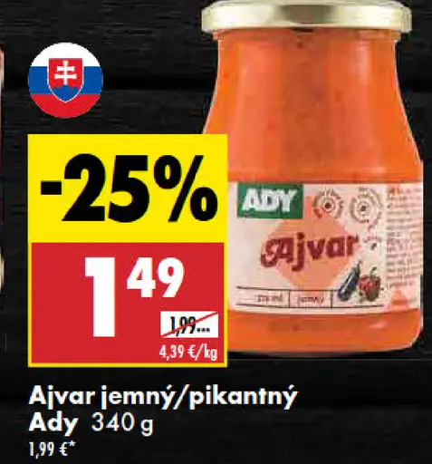 Ady ajvar jemný alebo pikantný