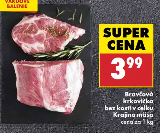 Krajina mäsa bravčové karé bez kosti vcelku