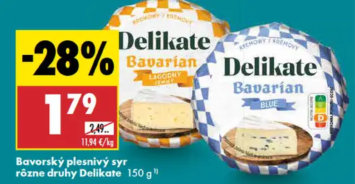 Delikate Bavarian bavorský plesnivý syr rôzne druhy