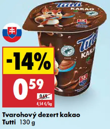 Tutti tvarohový dezert kakao
