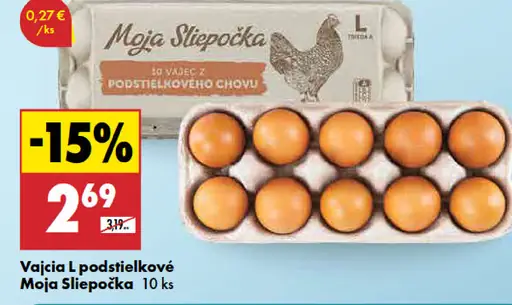 Moja Slepôčka vajcia L podstielkové