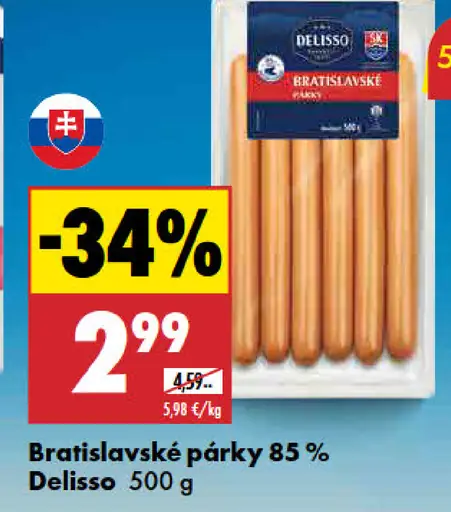 Delisso Bratislavské párky 85%