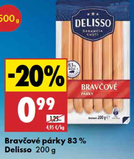 Delisso Bravčové párky 83 %