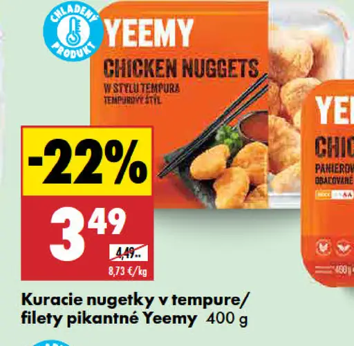 Yeemy kuracie nuggetky v tempure