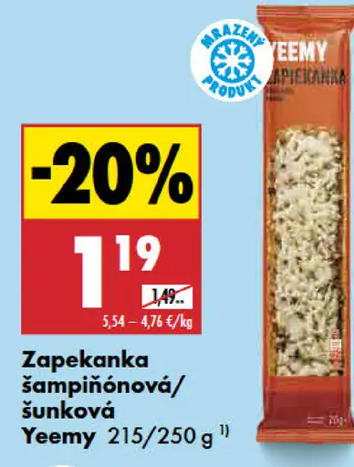 Yeemy zapekanka šampiňónová, šunková