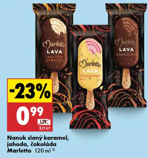Marletto nanuk slaný karamel, jahoda, čokoláda
