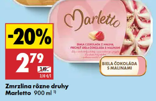 Marletto Zmrzlina rôzne druhy