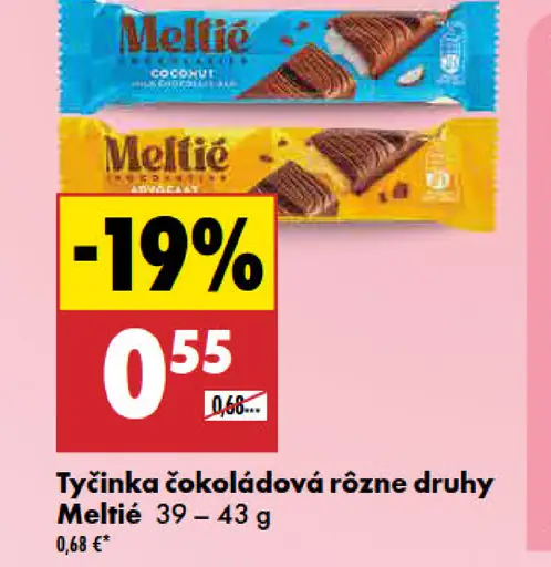 Meltie tyčinka čokoládová rôzne druhy