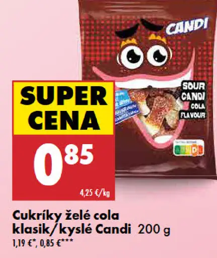 Candi cukríky želé cola