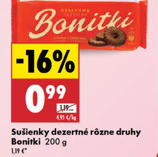 Bonitki sušienky dezertné rôzne druhy