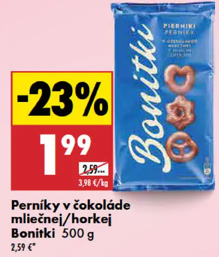 Bonitki perníky v čokoláde mliečnej/horkej