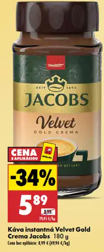 Jacobs Velvet Gold Crema rozpustná káva
