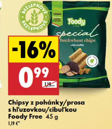 Foody Free Chipsy z pohánky/prosa