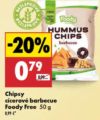 Foody Free Chipsy cícerové barbecue