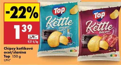 Top Chipsy kotlíkové ocot/slanina