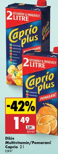 Caprio džús multivitamín alebo pomaranč