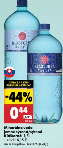 Kláštorná minerálna voda jemne sýtená alebo sýtená