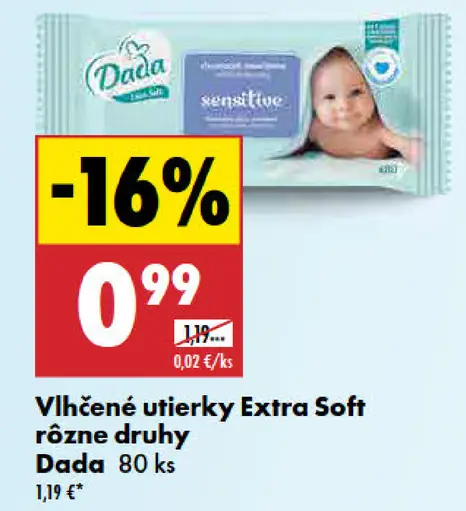 Dada Vlhčené utierky extra soft rôzne druhy