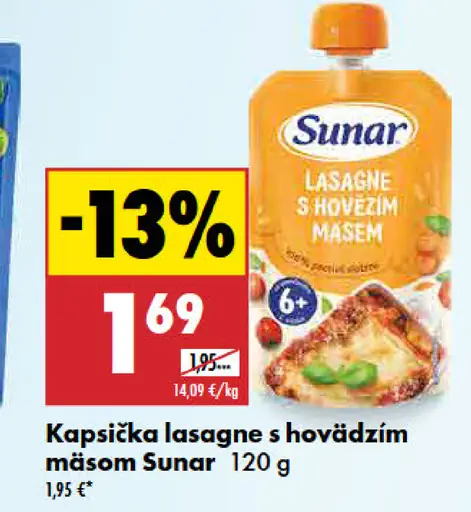 Sunar kapsička lasagne s hovädzím mäsom