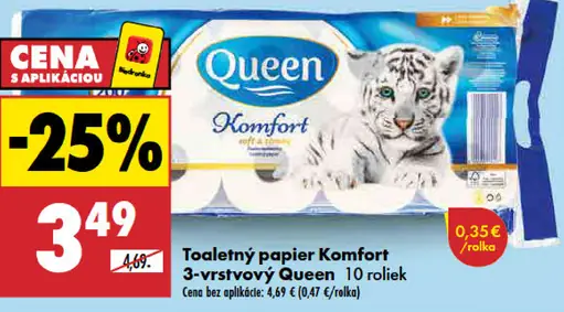 Queen Komfort toaletný papier 3-vrstvový