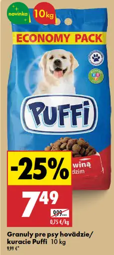 Puffi granuly pre psy hovädzie/kuracie Economy Pack