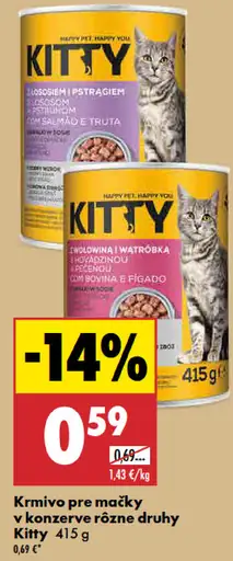 Kitty krmivo pre mačky konzerva